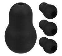 Happyyami Tappi Auricolari a Forma di Zucca in Silicone 4 Pezzi Nero per Fonendoscopio Sostituzione Confortevole e Deformazione Autoestensibile per Uso in Cliniche e Case