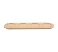Happyyami Vassoio in Legno 4 Fori Porta Bicchieri da Whisky e Vino Colore Khaki, Design Semplice ed Elegante che Previene Fuoriuscite per Bar e Ristoranti Riutilizzabile