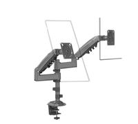 HAPRSLIKG Supporto da scrivania for doppio monitor con molla a gas H180 22" a 32" braccio a movimento completo, supporto for TV LCD 2-12 kg, lungo morsetto e occhiello(2020 x-axis)