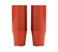 Hapyearn 50 Pezzi vasetti plastica per piantine 5.4 cm, vasi per semina piccoli, vasi per interno orto, vasi da fiori mini e rotondi per piante grasse, cactus, erbe aromatiche-colore ceramica