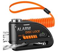 HAPYTHDA Lucchetto antifurto per moto, antifurto con 120 dB, accessori per moto, lucchetto di sicurezza, ricaricabile, per ciclomotore, bici, scooter, impermeabile, cavo promemoria da 1,5 m, nero