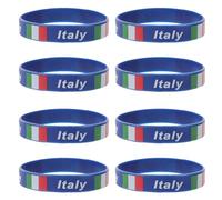 HAPZUR 8 pezzi Braccialetti in Silicone, Robusti Fan Supporter Sportivi per il Mondiale 2026, Gadget Italia Souvenir di Calcio e Decorazioni per la Coppa del Mondo (Bandiera Italiana)