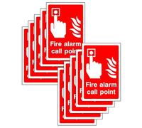 HAPZUR Segnaletica Antincendio - Cartelli Allarme Incendio 10 pz, 15x10cm, autoadesivi per chiara visualizzazione, attivazione rapida e conformità normativa essenziale interni/esterni.