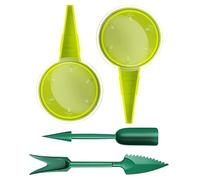 HAPZUR Seminatrice Manuale e Trapiantatore Piantine, Set 4: 2 Distributori Semi 6 Impostazioni & 2 Trapiantatori per Giardino e Orto, Semina Precisa