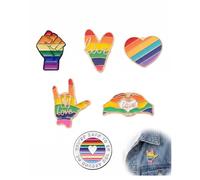 HAPZUR Spilla Arcobaleno 5 Pezzi, Distintivo LGBTQ Pride per Solidarietà & Uguaglianza. Accessorio versatile per vestiti, borse, cappelli. Regalo perfetto.