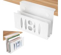 HAQIUHETO Supporto laterale per computer portatile, in acciaio, non necessita di foratura, per MacBook Pro/Air, notebook, iPad, libri (doppio strato nero)