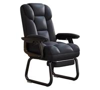 HAQMG Sedia Ufficio Ergonomica Senza Ruote, Poltrona Gaming da Camera da Letto, Poltrona Relax Divano Libero Sedia da Studio (Black w/footrest)