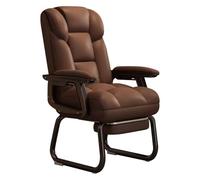 HAQMG Sedie Ufficio Ergonomiche Poltrona Ufficio Senza Ruote, Computer Poltrona Gaming da Camera da Letto Sedia, Poltrona Relax Sedia da Ufficio Divano Libero Sedia da Studio(Brown w/footrest)
