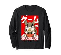 Harajuku Japanese Aesthetic, Kawaii Ramen Noodles Gaming Cat Maglia a Manica