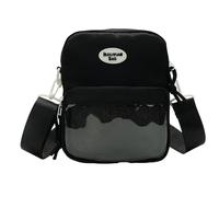 Harajukus Borsa a tracolla trasparente Itabag All-matching Crossbody Telefono Stile Giapponese Messaggeri Per Le Donne Quotidiane Itabag Crossbody Spalla Giapponese Per Pin Display, Nero , One Size