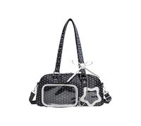Harajukus Itabag - Borsa a tracolla trasparente da donna, borsa a tracolla Itabag, borsa a tracolla da donna, trasparente, messaggeri, Nero