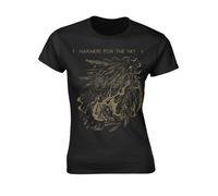 HARAKIRI FOR THE SKY - GOLD OWL (GIRLIE) BLACK T-Shirt, Girlie Womens: 14