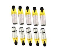 harayaa 10pcs XLR Connettore Cavo Audio Socket Maschio E Femmina, Tappo di Cavo Microfono in Lega, Plug Della Linea di Microfono per Entertainment DJ Party, giallo