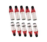 harayaa 10pcs XLR Connettore Cavo Audio Socket Maschio E Femmina, Tappo di Cavo Microfono in Lega, Plug Della Linea di Microfono per Entertainment DJ Party, rosso