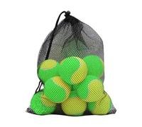 harayaa 12 Pezzi Palline Tennis Palline Allenamento Pratica Elastico Borsa Portatile Materiale Gomma Feltro Adatte per Bambini Adulti Allenamenti, Verde Giallo