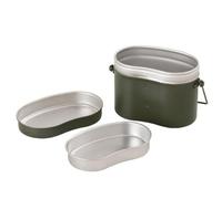 harayaa 3 Pezzi Contenitore Pranzo in Alluminio Set Cucina da Campo Padella Coperchio Pentola Appendibile Lega Leggera Compatto Ad Incastro Adatto a Campeggio, style to 3