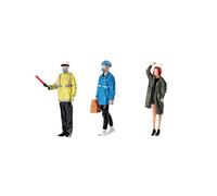 harayaa 3 Pezzi Figura di in 1/32, Figurini di Persone, Mini Trenini Modellismo Architettonico in Miniatura di Persone, Stile b