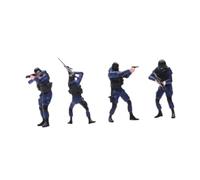 harayaa 4 Pezzi 1:64 Figura Maschile Modello Dipinta a Mano Oggetti di Scena per Fotografia Miniature Persone Modello Fai da Te Decorazione di Scene Micro