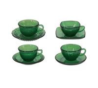 harayaa 4 Pezzi Mini Tazze Accessori per Casa delle Bambole Fata Gioco di Ruolo Materiale PVC Piattini Simulati Adatti per Regali Decorazione per La, Verde
