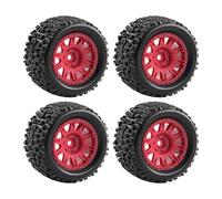 harayaa 4X 1/18 RC Car Wheels And Pneumatics RC Car Part Parts Replacement, Professional, Accessories Replacement for per, Rosso