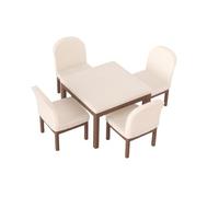 harayaa 5 Pezzi Tavolo da Pranzo Set Miniatura Sedie Finto Accessori Casa PLA Superficie Finitura Pulita Stile Moderno Adatto a Arredo di Ambienti Bambola, Stile Moderno