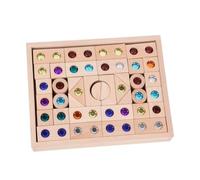 harayaa 50 Pezzi Mattoncini di Legno con Gemme Sensoriale, Atossici, Giocattoli, per Casa, Bambini