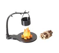 harayaa 5X 1/12 Dollhouse Campfire con Ceppo di Legno da Campeggio Giocattoli di Finzione per Tavolo da Sabbia, Stile B