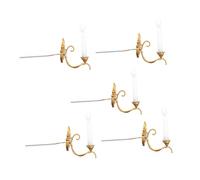 harayaa 5X Lampada da Parete in 1:87 per modellismo Ferroviario, casa delle Bambole, Lampada da Parete, Giardino e da Paesaggio, Oro