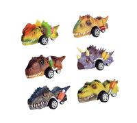 harayaa 6X di Dinosauri Arretrabili, Giocattoli di Dinosauri, Modellini di Auto di Dinosauri Creativi, Camion di Dinosauri per Bambini Piccoli, Rag