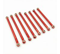harayaa 8 Pezzi Braccetti di Sospensione con Giunto Sferico Anodizzato Tiranti in Metallo Resistente Tirante Sterzo con Inserti Circolari per Modellisti, Rosso, 8 Pezzi