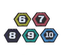 harayaa Agility Training Marker Segnamarche Esagonali da Campo con Numeri Dischi Piani in Elastomero Termoplastico per Pattern di Passi E Percorsi Adatti per, Multicolore 6-10