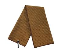 harayaa Asciugamano da Golf Pieghevole a Tre Ante, Panno Assorbente per l'acqua, Morbido, Accessori da Golf, Asciugamano Portatile in Microfibra per Mazze, Marrone