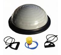 harayaa Ball Palla Equilibrio Tavola Stabilità Pedana Core Training con Elastici Staccabili Superficie con Cerchi Concentrici in Pvc con Pompa Adatto per Esercizi in Casa Pilates, Argento