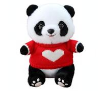 harayaa Bambola di Peluche Panda Imbottita con PP Morbido E Tessuto Soffice Ideale per Bambini Decorazione Casa Regali Giochi Adatta per Camera Bambini Cameretta Regalo, Maglione Cuore Rosso