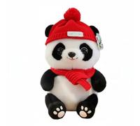 harayaa Bambola di Peluche Panda Imbottita con PP Morbido E Tessuto Soffice Ideale per Bambini Decorazione Casa Regali Giochi Adatta per Camera Bambini Cameretta Regalo, Cappello+Sciarpa