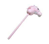 harayaa Bastone Cavallo Peluche Testa di Animale Peluche Portatile Equitazione Bastone Divertimento per Bambini 3 Anni + Ragazzi Ragazze Puntelli per Spettaco, Rosa