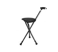 harayaa Bastone con Sedile Pieghevole Leggero | Multifunzione, Bastone da con Sedile Portatile, Antiscivolo, Sgabello Treppiede, per Passeggiate, Nero