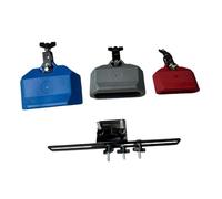 harayaa Blocchi di percussioni campana da 4", 5" e 6" Blocco di tamburo leggero Strumento a percussione latino per banda, Blue Red Silver a