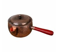 harayaa Bollitore in Rame Bollitore Tè Teiera Caraffa Caffettiera con Superficie Manico Laterale E Coperchio Coordinato, Grande, 700 ML, Beccuccio Rotondo, Con Coperchio