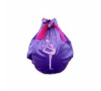 harayaa Borsa Porta Palla Ginnastica Sacca Borsa Zaino Custodia con Coulisse in Velluto E Occhielli Tracolle Lunghe per Spalla O Mano Motivo Ginnasta Ricamato, Fuchsia, S