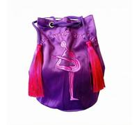 harayaa Borsa Porta Palla Ginnastica Sacca Borsa Zaino Custodia con Coulisse in Velluto E Occhielli Tracolle Lunghe per Spalla O Mano Motivo Ginnasta Ricamato, Fuchsia 1, L