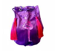 harayaa Borsa Porta Palla Ginnastica Sacca Borsa Zaino Custodia con Coulisse in Velluto E Occhielli Tracolle Lunghe per Spalla O Mano Motivo Ginnasta Ricamato, Fuchsia 1, S