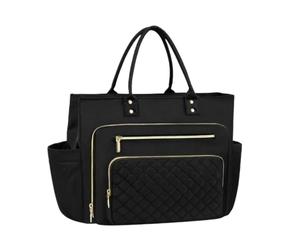 harayaa Borsa Tote Trapuntata Imbottita Borsa Tote con Tasche Frontali con Cerniera Strutturata per Pendolari, Infermieri, Lezioni, Pendolarismo, Ufficio