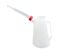 harayaa Brocca graduata per olio bianca con tappo, contenitore multiuso con beccuccio, accessorio per dispenser di olio per autoveicoli, 4 L