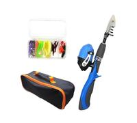 harayaa Canna da Pesca per Bambini Attrezzatura Telescopica con Mulinello Set di Accessori E Borsa da Trasporto Struttura Leggera E Maneggevole Adatta a Bambi, Blu