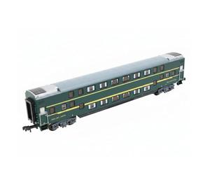 harayaa Carrozza Ferroviaria per Bambini Modellino Trenino Due Piani Gioco Funzionale Divisori Reali Superficie Rifinita Assemblaggio Facile Adatta per Gioco Educativo Collezione Personale, Verde