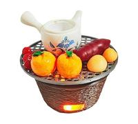 harayaa Casa delle Bambole, fornelli, pentole, Robusto, Micro Paesaggio Realistico con luci, Regali, Giocattolo Multifunzionale, mobili da Cucina, Style B