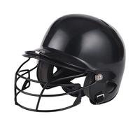 harayaa Casco da Baseball, Casco da Softball, Doppia Protezione Acustica con Assorbimento degli Urti E Maschera Facciale per Giocare E Competere, Nero per Bambini