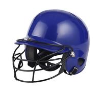 harayaa Casco da Baseball, Casco da Softball, Doppia Protezione Acustica con Assorbimento degli Urti E Maschera Facciale per Giocare E Competere, Blu per Adulti