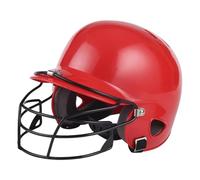 harayaa Casco da Baseball, Casco da Softball, Doppia Protezione Acustica con Assorbimento degli Urti E Maschera Facciale per Giocare E Competere, Rosso per Adulti